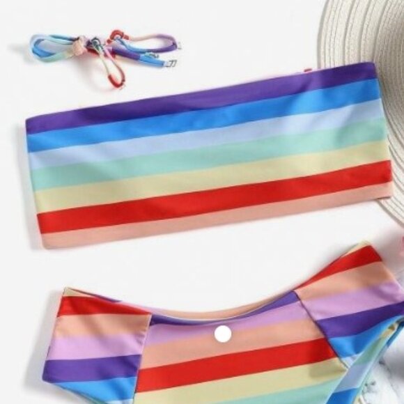 Zaful Colorful Striped Bikini Set - Picture 6 of 6